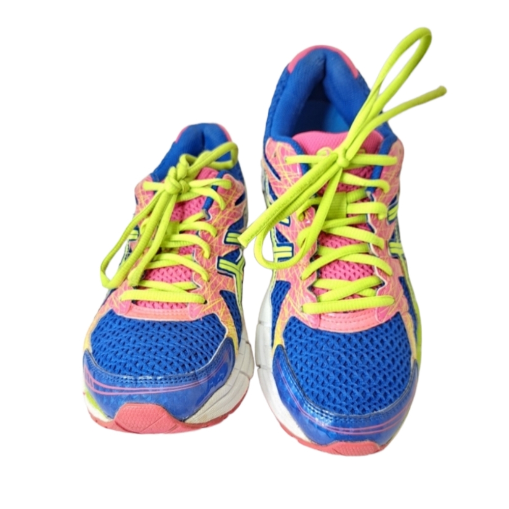 Asics Women's Multicolored Neon Colors Running Shoes Size 7 - Picture 2 of 13